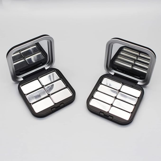 2pcs Empty Magnetic Eyeshadow Palette, Small Makeup Palette Lipstick Compact Containers Cosmetic Sample Storage Cases Magnetic Pallete for Makeup-Velvo Beauty