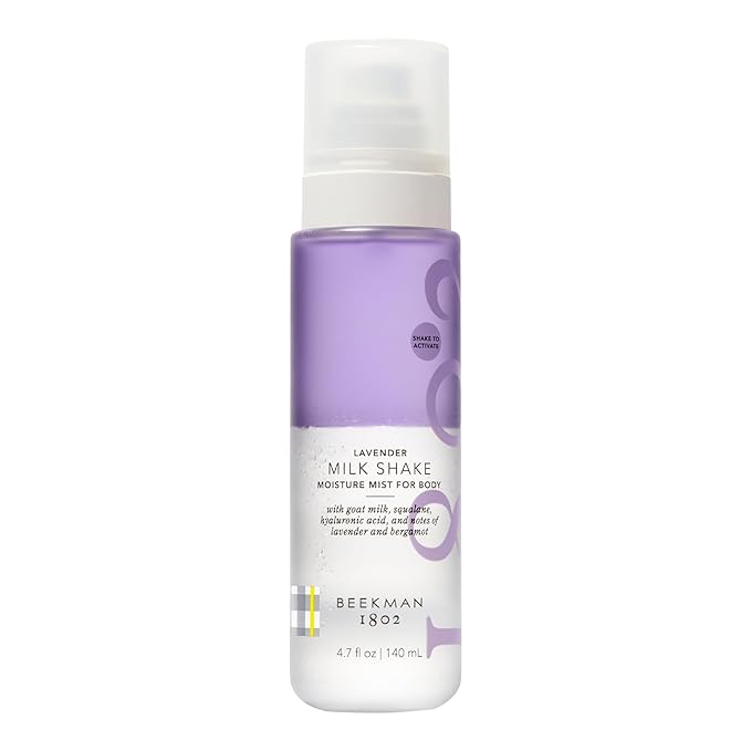 Beekman 1802 Lavender Milk Shake - Body Mist - 4.7 fl. oz - With Hyaluronic Acid & Jojoba Oil - Instantly Moisturizes, Hydrates & Softens - Good for Sensitive Skin - Cruelty Free-Velvo Beauty