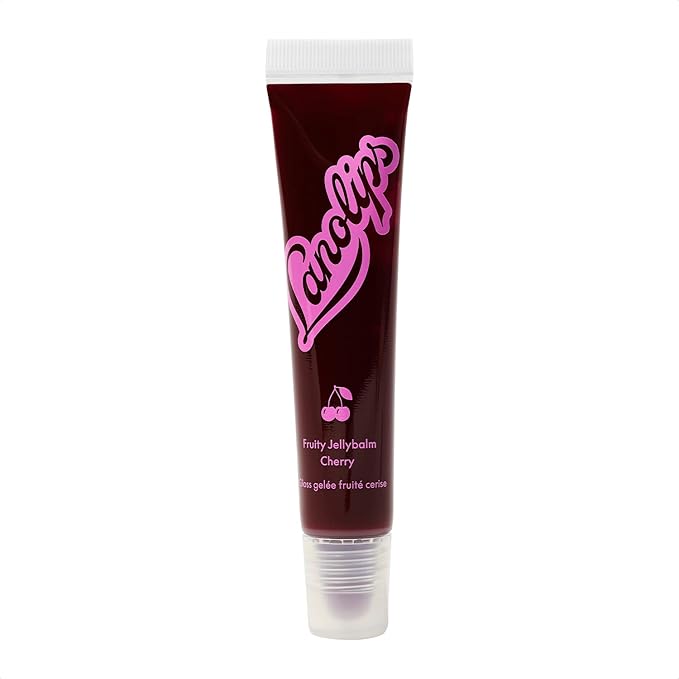 Lanolips Fruity Jellybalm, Cherry - Tinted Lip Balm to Deepen, Brighten & Enhance - Moisturizing Lanolin Lip Balm & Lip Gloss for Everyday Lip Care (10g / 0.35oz)-Velvo Beauty