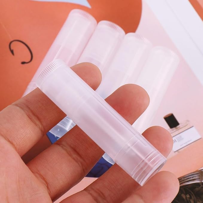 50Pcs 5ml Translucent Lipstick Cosmetic Empty Lip Gloss Lipstick Containers,Cosmetic Containers Sale Lip Balm Tubes Empty Hot Transparent Plastic Refill Lip Balm Tube with Cap-Velvo Beauty
