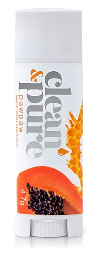 Lip Balm (Pawpaw) 100% Natural Beeswax, Vitamin E | Olive Oil Based Treatment for Dry, Chapped Lips | Made in Australia…-Velvo Beauty