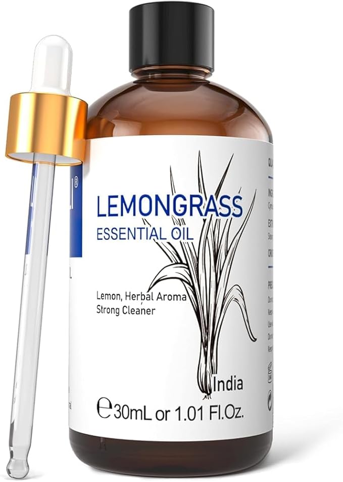 HIQILI 1 Fl Oz Lemongrass Essential Oil, 100% Pure Natural Undiluted for Diffuser, Hair - 30ml-Velvo Beauty