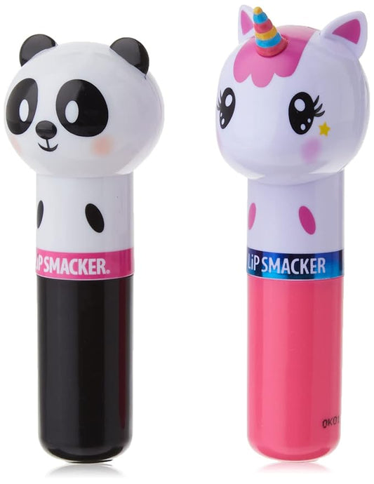 Lip Smacker Lippy Pals Unicorn & Panda, Flavored Moisturizing & Smoothing Soft Shine Lip Balm, Hydrating & Protecting Fun Tasty Flavors, Cruelty-Free & Vegan - Unicorn Magic & Cuddly Cream Puff-Velvo Beauty