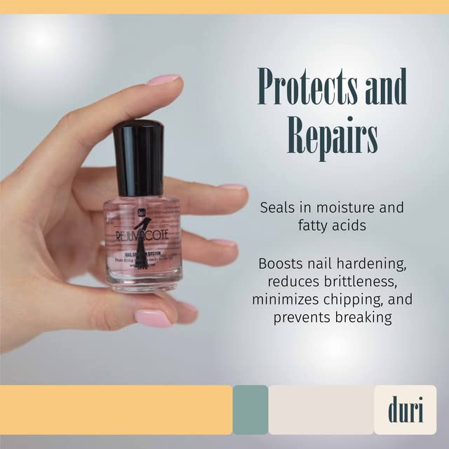 duri Rejuvacote 1 Nail Growth System - Original Maximum Strength Formula - Nail Strengthener and Nail Growth, 4 fl. oz. Refill Bottle Clear-Velvo Beauty