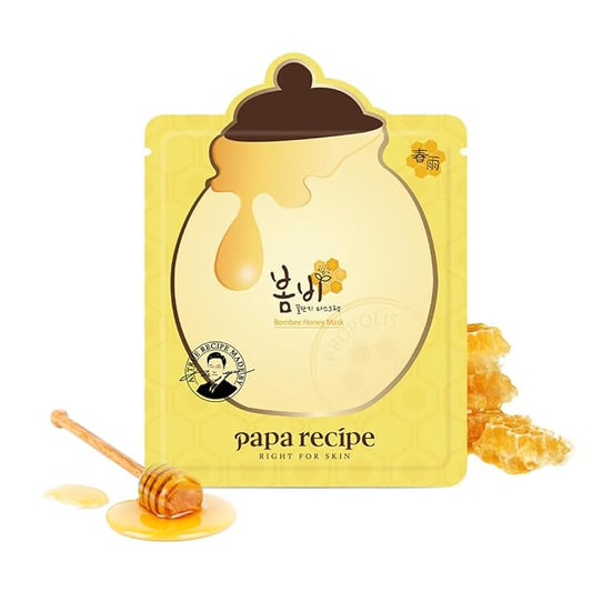 Papa Recipe] Bombee Honey Facial Mask Pack - 25g x 10 Sheets - Deep Moisturizing Serum for Dry Skin - Korean Beauty Skincare-Velvo Beauty
