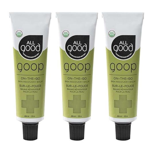 All Good Goop on the Go - Chafing Cream, Dry Skin Salve, Cracking Lip Moisturizer - Soothes, Hydrates & Calms - Travel Size Recovery Balm 1oz (3-pack)-Velvo Beauty
