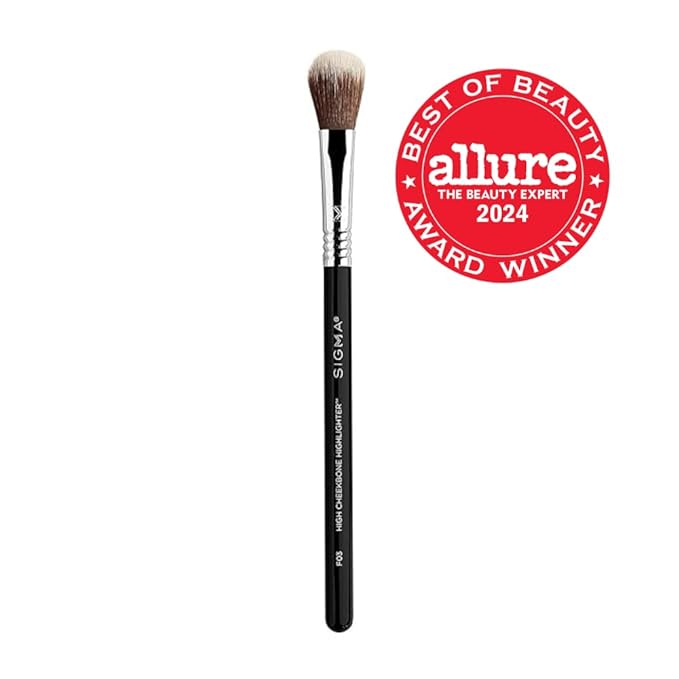 Sigma Beauty Professional F03 High Cheekbone Highlighter™ and Contouring Synthetic Face Makeup Brush with Sigmax® fibers for Buffing and Highlighting Nose, Chin and Cheekbones-Velvo Beauty