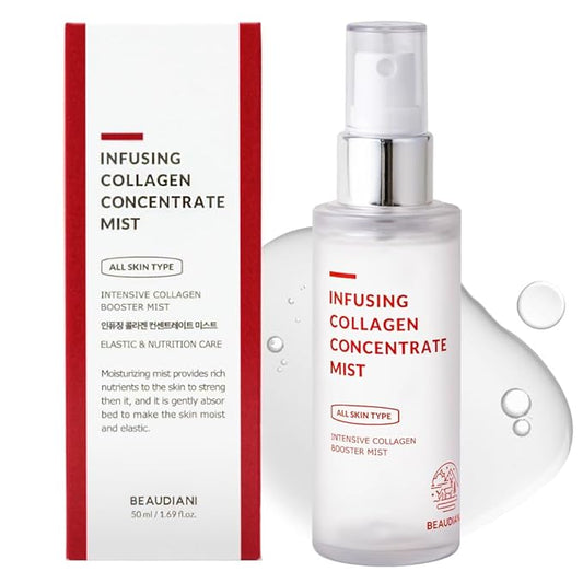 Collagen Facial Mist – Hydrating & Firming Spray for Face, Anti-Wrinkle Korean Skincare, Daily Moisturizer & Skin Tightening Mist with Nourishing Collagen (1.69 fl oz)-Velvo Beauty