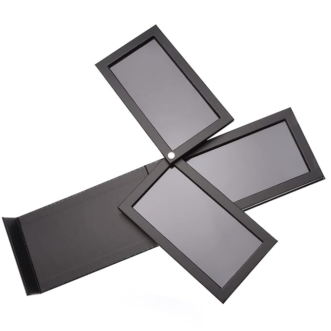 3-Layer Rotation Magnetic Palette 3 in1 Empty Makeup Palette Storage Box for Eyeshadow Lipstick Blush Powder (Black)-Velvo Beauty