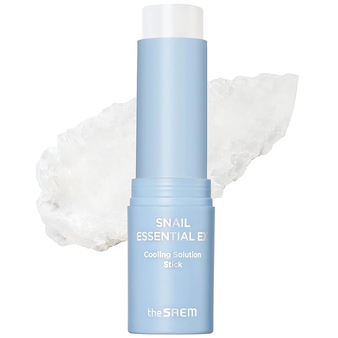 THESAEM Snail Essential EX Cooling Solution Stick Balm – Under Eye Depuffing & Soothing – Face & Eye Serum Treatment – With Snail Collagen & Aquaxyl for Moist Glow, 0.38oz.-Velvo Beauty