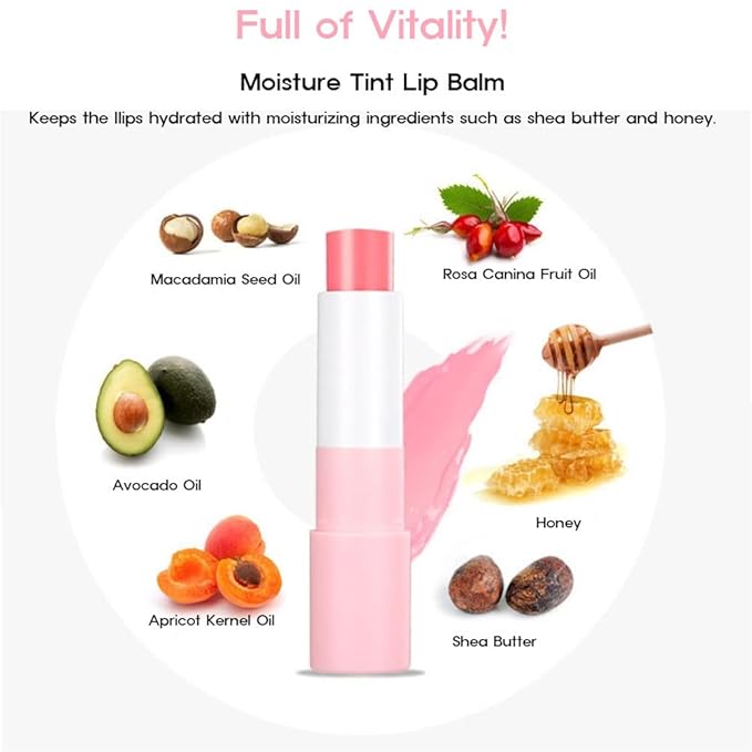 Moisture Tint Lip Balm-Vegetable oil, Shea butter, Avocado Oil-Long-lasting colors,Lip Repair,Dry Lip Treatment-Moisturizing Lip Care 0.12oz. (Coral)-Velvo Beauty