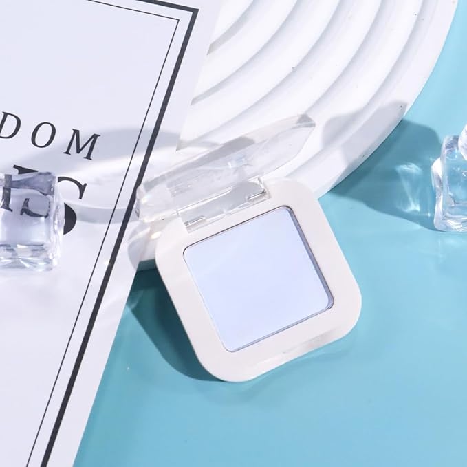 evpct Light Blue Matte Single Eyeshadow Palette, Pastel Sky Blue Natural Cream Powder Matte Eye Shadow Palette Makeup for Older Women, Highly Pigmented Mini Monochrome Eyeshadow Sombra Para Ojos-Velvo Beauty