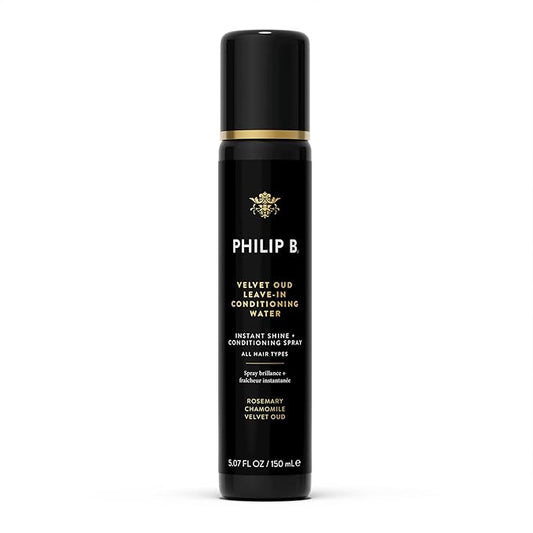 PHILIP B. Velvet Oud Leave-in Conditioning Water, 5.07 Fl. Oz. (150 ml) - Instant Shine and Conditioning Spray With Rosemary and Chamomile-Velvo Beauty