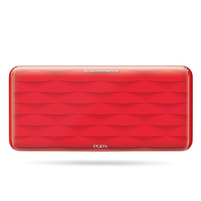 Pupa Milano Make-Up Palette L, 002 Red, 0.71 oz - 18 Pan Eyeshadow and Blush Palette, Matte, Shimmer, Metallic Finishes - Blendable Velvety Texture Blush Powder - Talc-Free - Eco-Friendly Packaging-Velvo Beauty