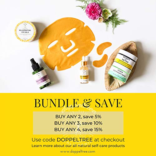 Doppeltree All Natural Caffeine Under Eye Patches & Hydrogel Masks (60 Pads) - Anti Aging Treatment for Crow Feet, Puffiness, Wrinkles, Dark Circles- Formulated in San Francisco-Velvo Beauty