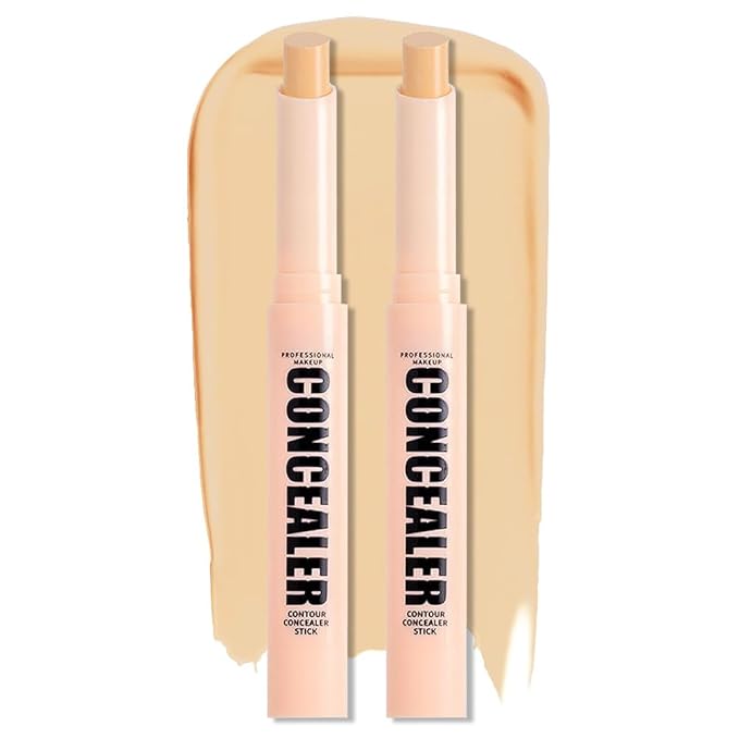 Kaely 2Pcs PROFESSIONAL MAKEUP Correcting Concealer Stick,Medium Coverage Concealer Crayon,under Eye Brightener Concealer for Dark Circles,corrector de ojeras,Lightweight,Vegan,04 VANILLA-Velvo Beauty