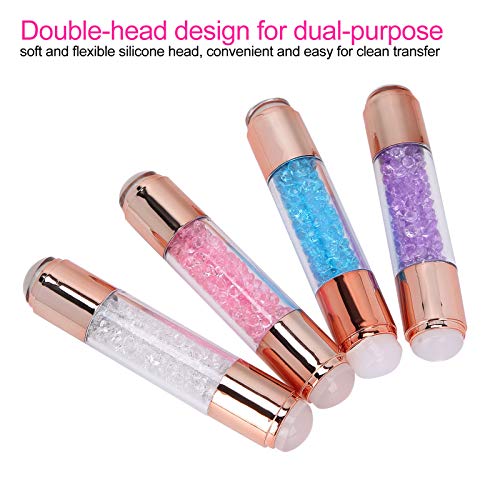 4Sets Manicure Art Stampers Silicone Stamp Pens Nail Stamping Plates Double Ended W/Nail Seal Plate Manicure Stamp Pen for home nail salon use-Velvo Beauty