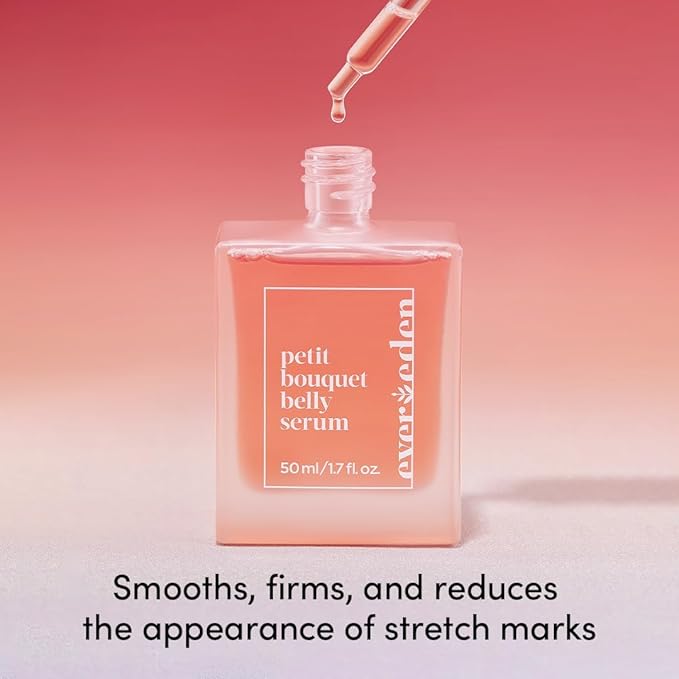 Evereden Petit Bouquet Belly Serum, 1.7 fl oz. | Clean & Vegan Women's Belly Oil for Pregnancy and Postpartum Maternity Skincare | Non-Toxic Stretch Mark Oil-Velvo Beauty
