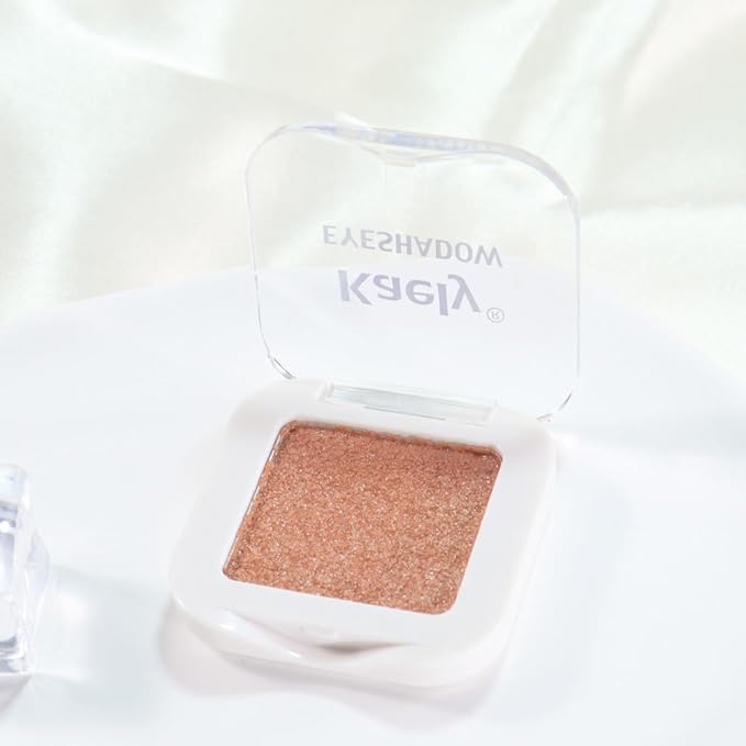 evpct Champagne Gold Glitter Eyeshadow Palette Single, Nude Gold Pink Shimmer Sparkle Cream Eye Shadow Palette Brightener Makeup for Older Women, High Pigment Long Lasting Monochrome Mini Eyeshadow-Velvo Beauty