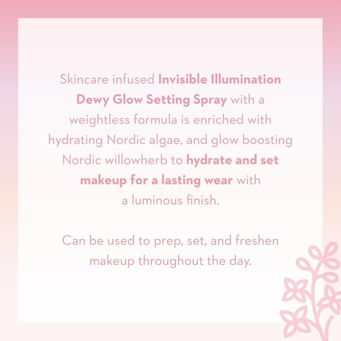 Lumene Invisible Illumination Dewy Glow Setting Spray - Facial Spray for All Skin Types - Makeup Primer & Dewy Setting Spray - Refreshing Face Mist (3.4 fl oz)-Velvo Beauty