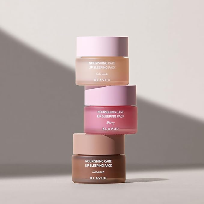 Klavuu Nourishing Care Lip Sleeping Pack(Berry & Berry) - Overnight Exfoliating & Nourishing Lip Treatment Balm for Dry Lips - Natural Moisturizing Lip Oil - Lip Balm to Repair & Protect Lips-Velvo Beauty