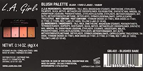 L.A. Girl Fanatic Blush Palette, Blushed Babe Pinks, 1 oz-Velvo Beauty