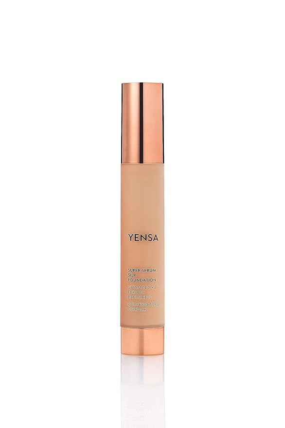 YENSA Super Silk Foundation - Full Coverage, Age-defying complex of Vitamin C, E, Ferulic, and Bakuchiol Oil (Medium 3) 1.0 fl oz-Velvo Beauty