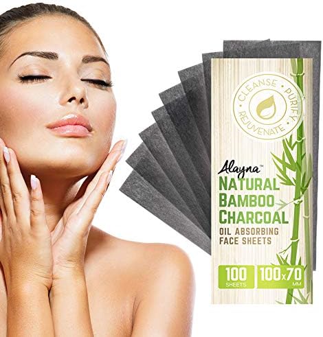 Oil Blotting Sheets for Face Natural Bamboo Charcoal Blotting Paper for Oily Skin Oil Absorbing Tissues Beauty Blotters Remove Excess Shine Organic Blot Papers For Facial Make Up & Skin Care 6 Pack-Velvo Beauty