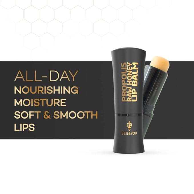 Bee and You 100% Natural Moisturizing Lip Balm, Chapstick, Chapped Lips Treatment Severe, Beeswax with Propolis Extract, Raw Honey, Vitamin E, Shea Butter, Non GMO, Gluten Free, 5g-Velvo Beauty