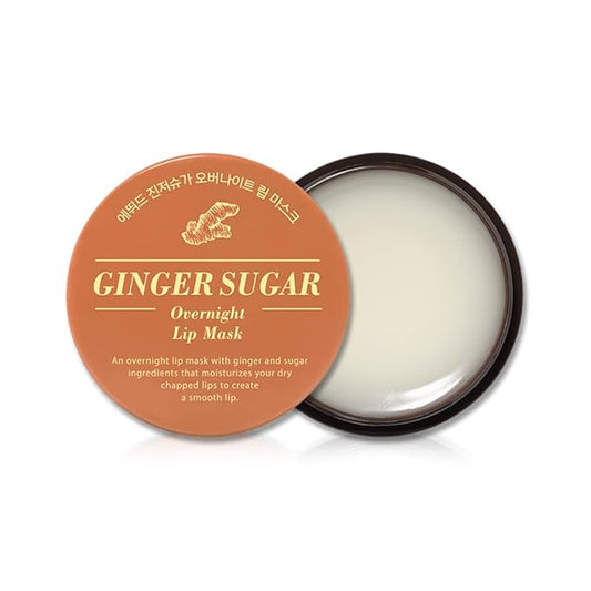 ETUDE Ginger Sugar Overnight Lip Mask 25g | Korean Lip Sleeping Mask Skin Care | Smooth and Moist Lips | Natural Ingredients Nourish & Hydrate Ginger Shea Butter Give Moisturizing Effect-Velvo Beauty