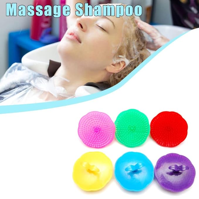 Hair Scalp Massage Shampoo Brush Massager (Assort Color_6 Pack), Color May Vary.-Velvo Beauty