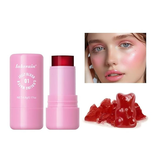 Milk Jelly Blush - Milk Blush - Sheer Cheek & Lip Stain，Long Lasting Milk Jelly Tint Have Transparent & Bright Colors (#1 poppy pink)-Velvo Beauty
