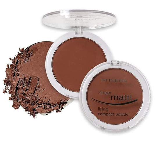 2 Pack PHOERA Matte Face Powder, Control Oil Brighten Skin Color Full Coverage Flawless Face Setting Loose Powder。208 - Espresso-Velvo Beauty