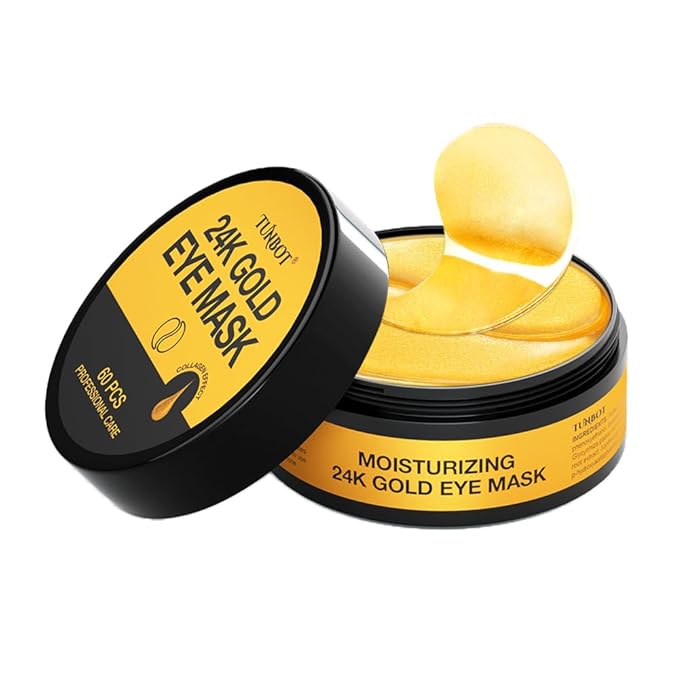 24K Gold Eye Mask - 60 Pieces, Collagen Hyaluronic Acid Eye Mask, Anti-aging, Remove Dark Circles, Puffiness and Wrinkles, Refreshes Skin, Suitable for Both Men and Women-Velvo Beauty