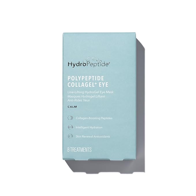 HydroPeptide PolyPeptide Collagel Eye Masks, Line-Lifting Hydrogel Under Eye Patch, Firmer Appearance & Hydration & Dark Circles, 8 Treatments-Velvo Beauty