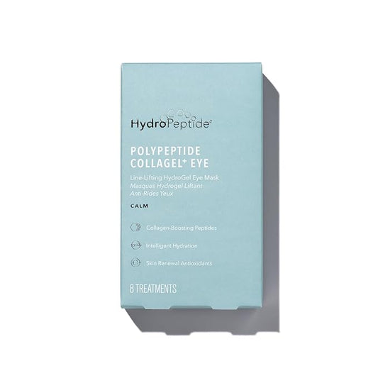 HydroPeptide PolyPeptide Collagel Eye Masks, Line-Lifting Hydrogel Under Eye Patch, Firmer Appearance & Hydration & Dark Circles, 8 Treatments-Velvo Beauty