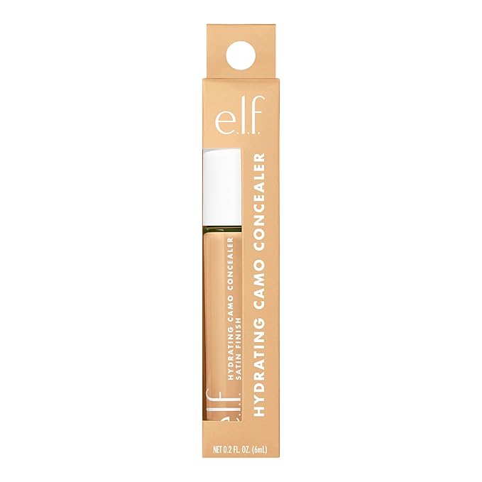 e.l.f. Hydrating Camo Concealer, Lightweight, Full Coverage, Long Lasting, Conceals, Corrects, Covers, Hydrates, Highlights, Tan Sand, Satin Finish, 25 Shades, All-Day Wear, 0.20 Fl Oz-Velvo Beauty