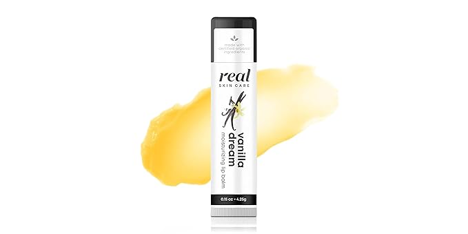 Organic Lip Balm With Coconut Oil | Handmade In the USA | Vanilla Dream 4-Pack | Natural Lip Balm | Coconut Oil Lip Balm for Dry & Cracked Lips | Beeswax Lip Balm | 4 Lip Balm Pack-Velvo Beauty