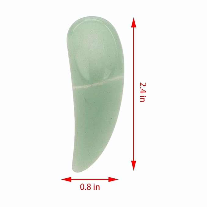 Spatula Scoop, Curved Cosmetic Spatula Scoop Mini Gua Sha Jadestone Curved Makeup Eye Cream Cosmetic Spatula Reduce Puffiness, Bags And Dark Circles Under the Eyes (Green)-Velvo Beauty