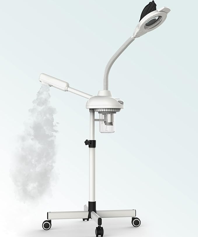TASALON Professional 2 in 1 Facial Steamer With 5X Magnifying Foldable Arm, Ozone Mist Steamer for Face, Salon Spa Beauty Skin Care Equipment-Velvo Beauty
