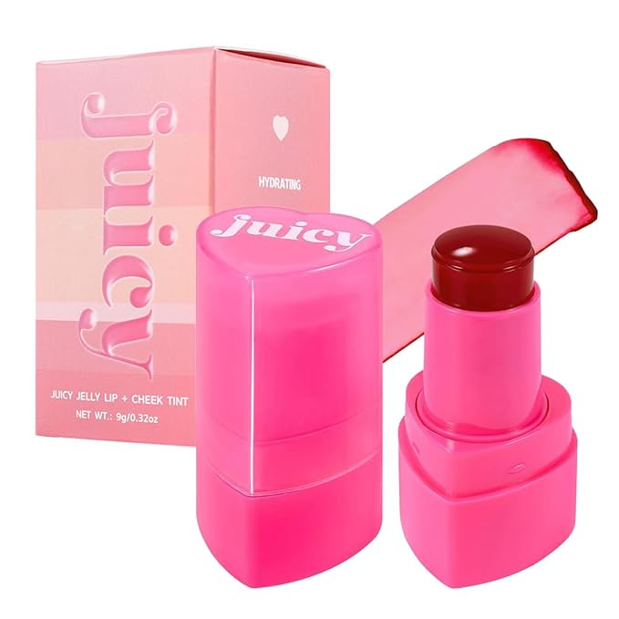 Cooling Water Jelly Tint Stick，Multi-Use Juicy Love Blush, 3-In-1cheek Blush & Eyeshadow & Lip Tinted Long-Lasting Moisture Stick，Bouncy Jelly Texture，Creates A Moist Watercolor Effect (#03, 0.32oz)-Velvo Beauty