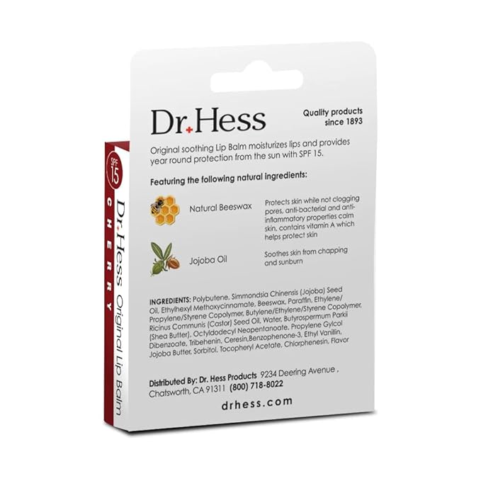 Original Udder Stick SPF Lip Balm, Soothing Moisturizer Sun Screen Balm for Dry Lips with Jojoba, Beeswax & Shea Butter, Total Lip Care, Hydration & Repair, Cherry Flavor, 4 Pack-Velvo Beauty