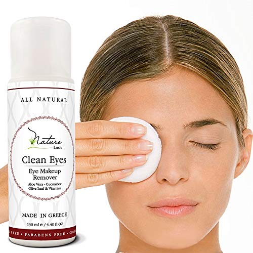 Nature Lush The Best Natural Eye & Face Makeup Remover - Oil Free - Rich Vitamins - Non Irritating – No Hazardous Chemicals - “Clean Eyes Made In Greece 4.4 oz-Velvo Beauty