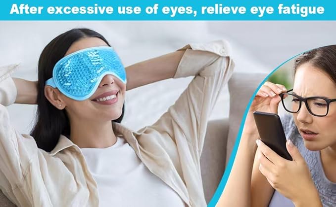 ONLYSKY BEAUTY Cold Eye Mask Cooling Gel Eye-Mask for Dry Eyes, Eye relax and Pressure Release as Gift for women (Blue)-Velvo Beauty