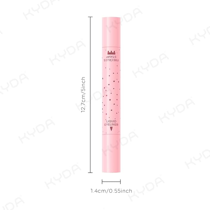 KYDA Freckle Liquid Eyeliner Pen, 2 in 1 Freckles Stamp and Black Liquid Eyeliner, Waterproof and Long lasting Soft Dot Spot Pen Realistic Fake Freckles for Natural Lifelike Sun-kissed Makeup-ESPRESSO-Velvo Beauty