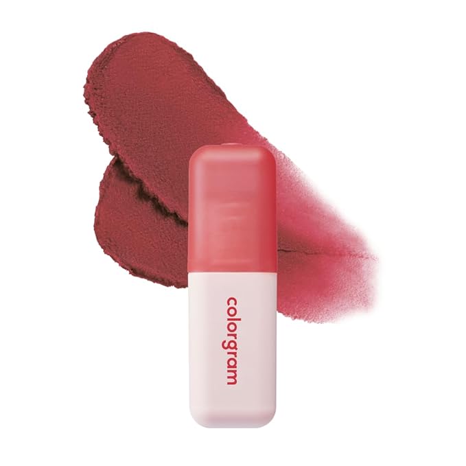 COLORGRAM NUDE BLUR TINT 05 VINTAGE RED | Soft Velvet Matte Lip Stain & Cheek Tint | Lightweight Blurring Tint for a Smooth & Airbrushed Finish | 24H Hydration, Long-Lasting & Non-Sticky Formula-Velvo Beauty
