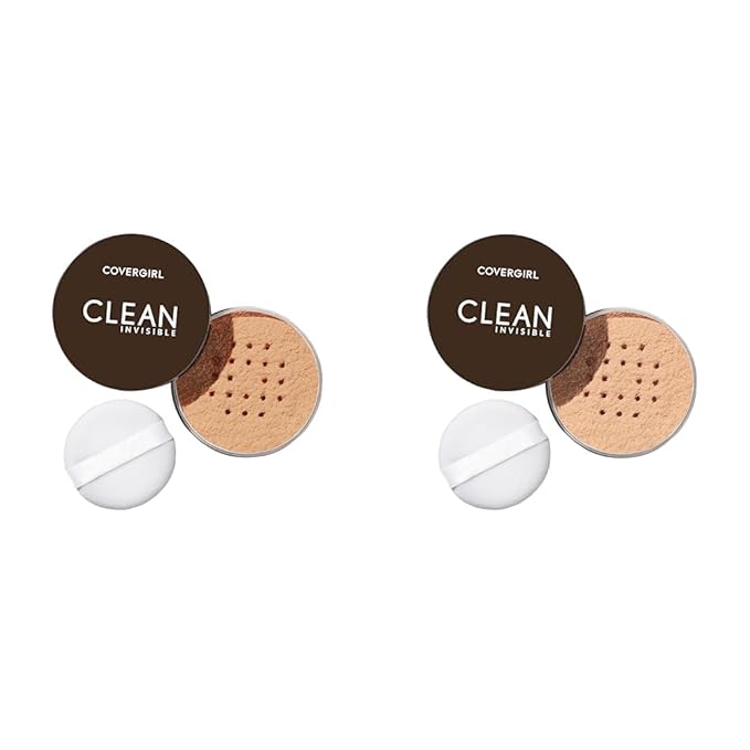 COVERGIRL Clean Invisible Loose Powder Vegan Setting Powder Bundle - Translucent Medium Warm 20g & Translucent Medium 20g-Velvo Beauty