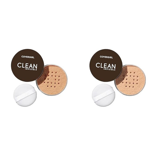 COVERGIRL Clean Invisible Loose Powder Vegan Setting Powder Bundle - Translucent Medium Warm 20g & Translucent Medium 20g-Velvo Beauty