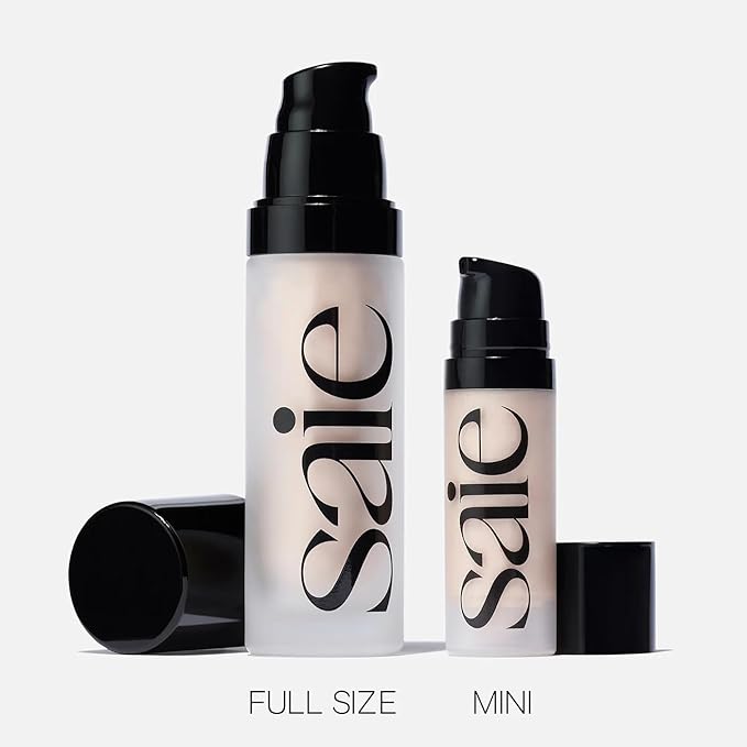 Saie Glowy Super Gel - Hydrating Makeup Primer and Illuminating Glow Serum Enriched with Vitamin C and Squalane Oil - All-Over Liquid Highlighter Makeup for Instant Glass Skin - Starglow (1 oz)-Velvo Beauty