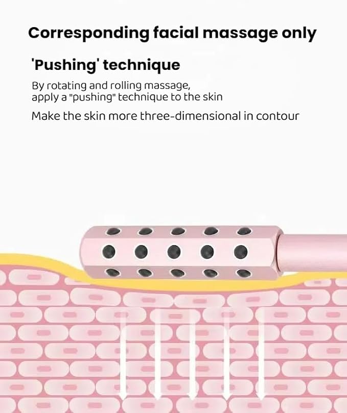 KKKing Radiance Roller - Germanium Stone Uplifting Face Beauty Massage Tool/Roller/Wand for Skin Tightening, De-Puffing, Sculpt/Lift, Anti-Aging | Uplift Face Roller, Facial Roller (Rose Gold)-Velvo Beauty